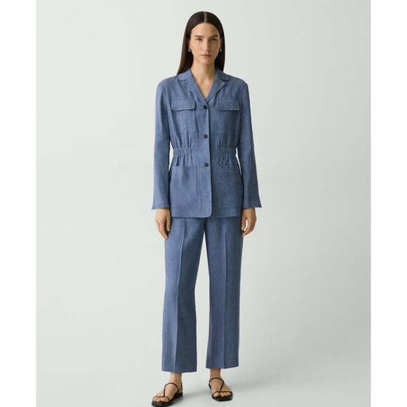 THEORY Fluid Linen Cinch Jacket Blazer 12 - Picture 4 of 13